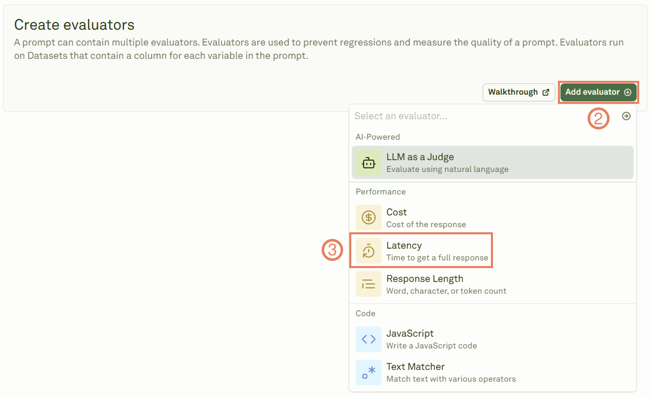 Adding the Latency evaluator Adding the Latency evaluator