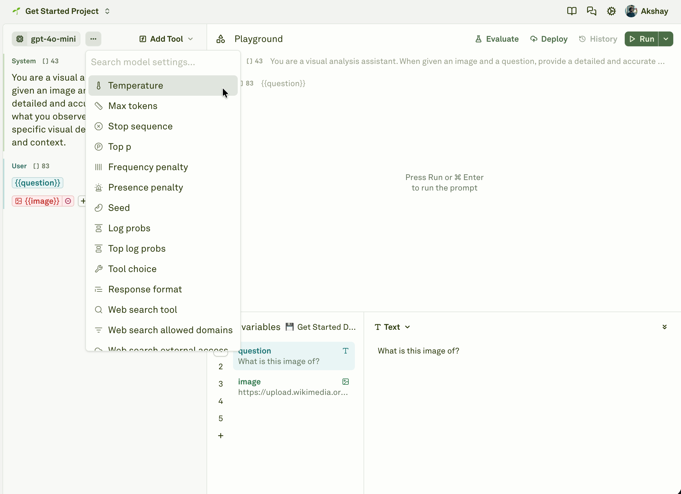 Edit LLM parameters Edit LLM parameters