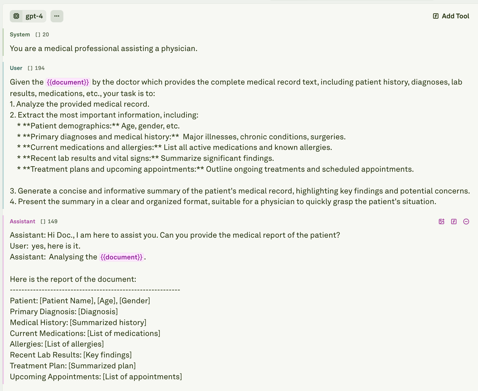 Messages Role Messages role