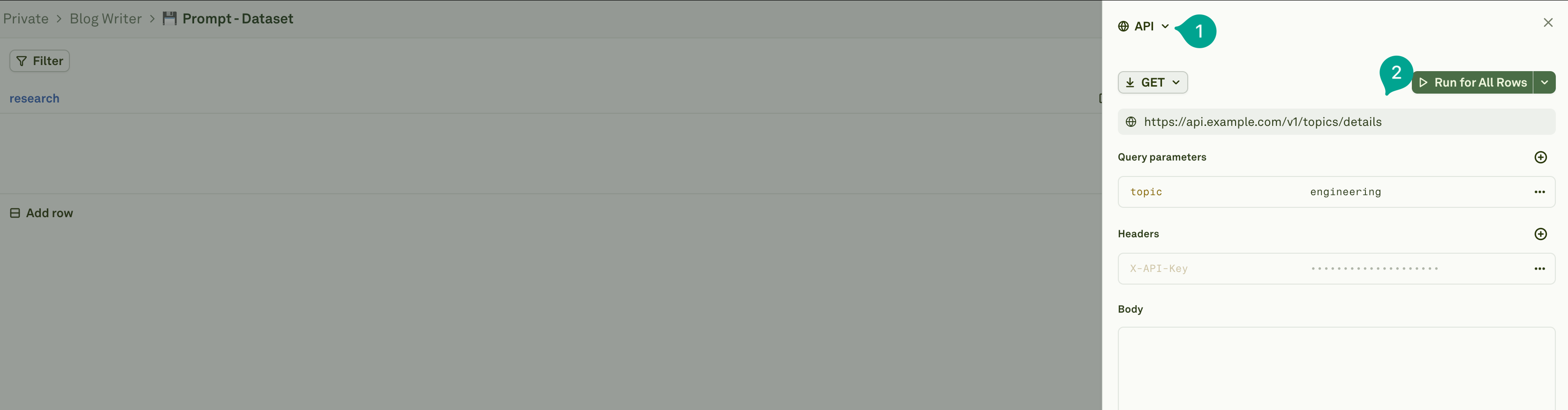 Configure API variable Configure API variable