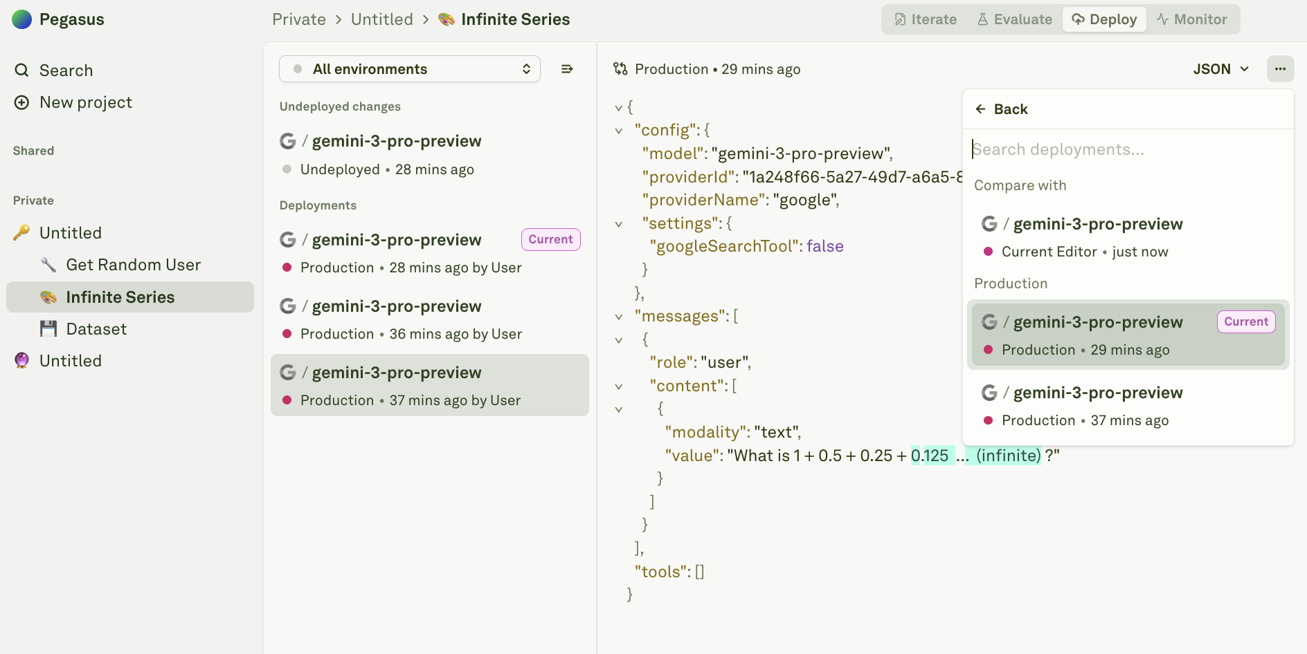 Selecting the target deployment Selecting the target deployment