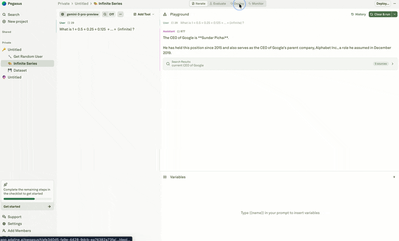 Viewing deployment diffs in Adaline Viewing deployment diffs in Adaline