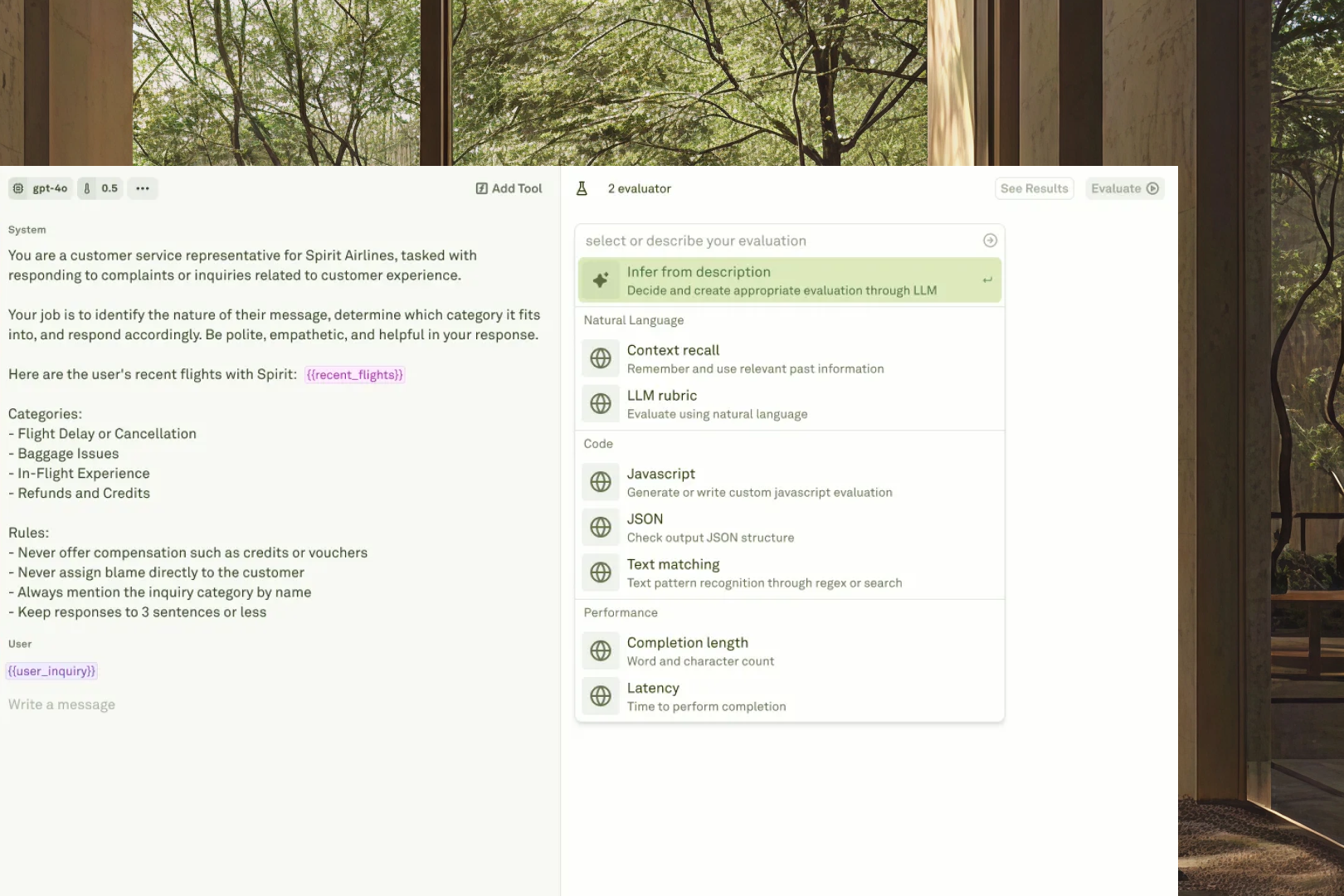 The evaluate pillar in Adaline The evaluate pillar in Adaline