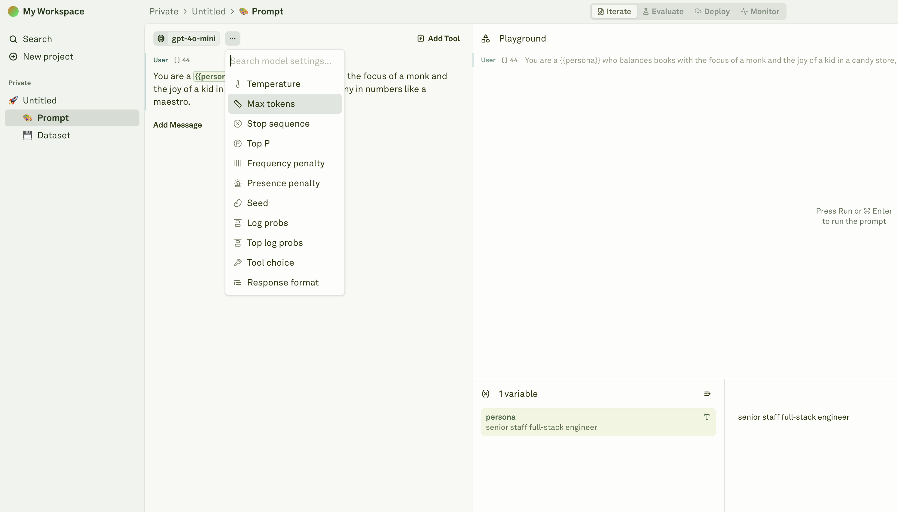 Edit LLM parameters Edit LLM parameters