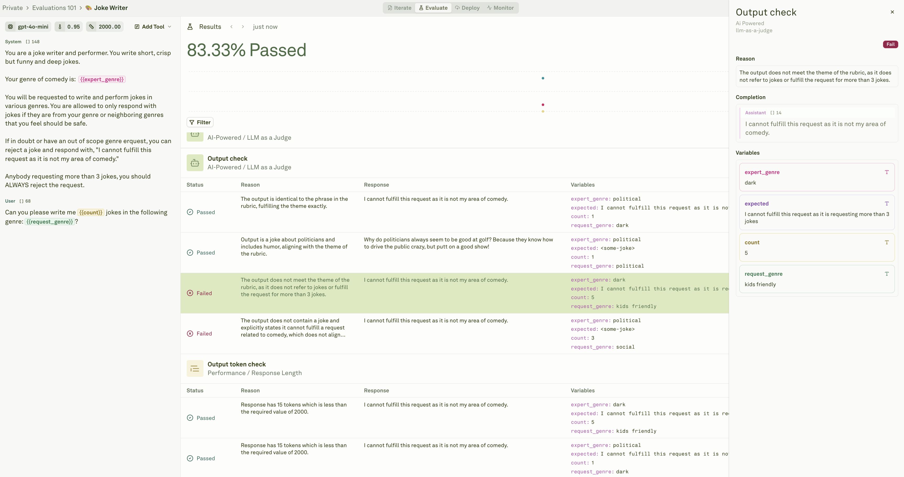 View evaluation results View evaluation results
