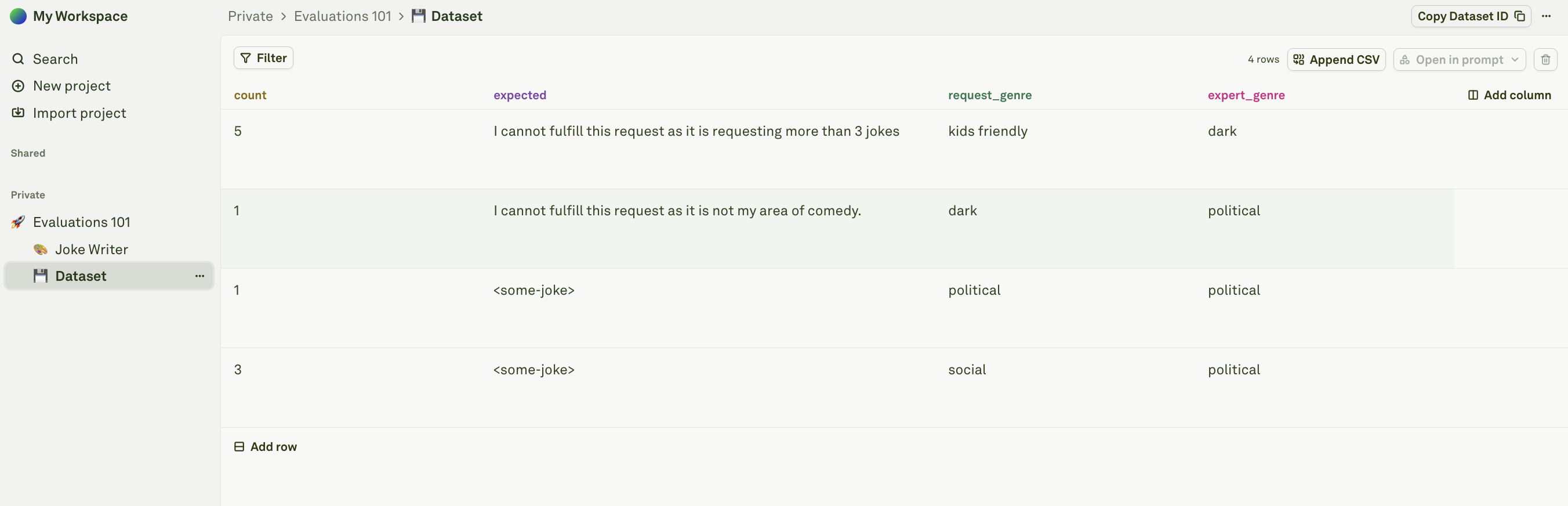 View dataset View dataset