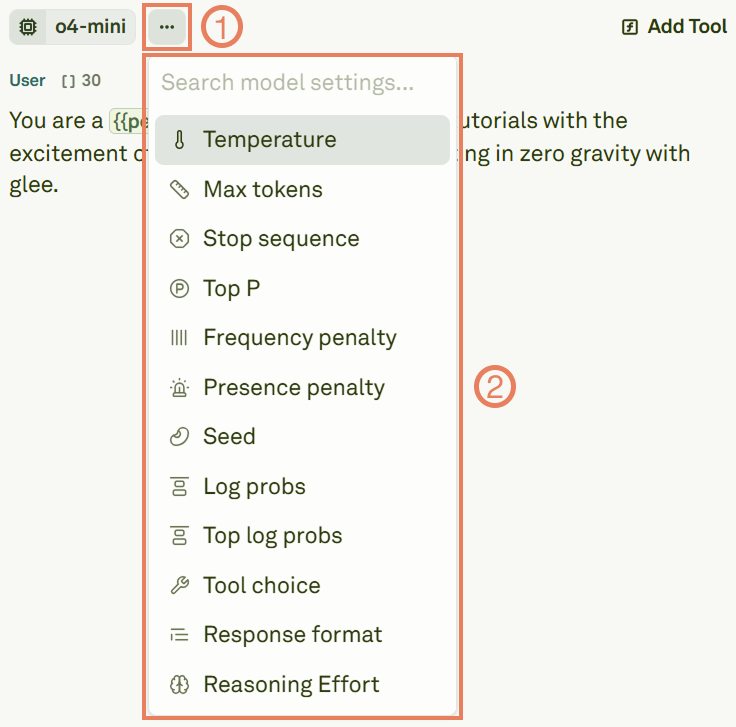 Changing LLMs' settings in Adaline's editor Changing LLMs' settings in Adaline's editor