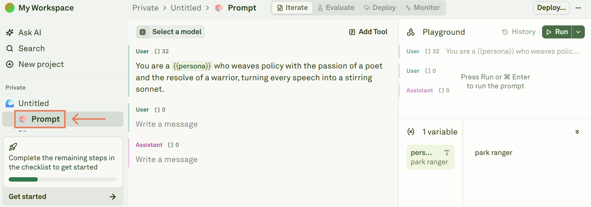Create your first prompt in Adaline Create your first prompt in Adaline
