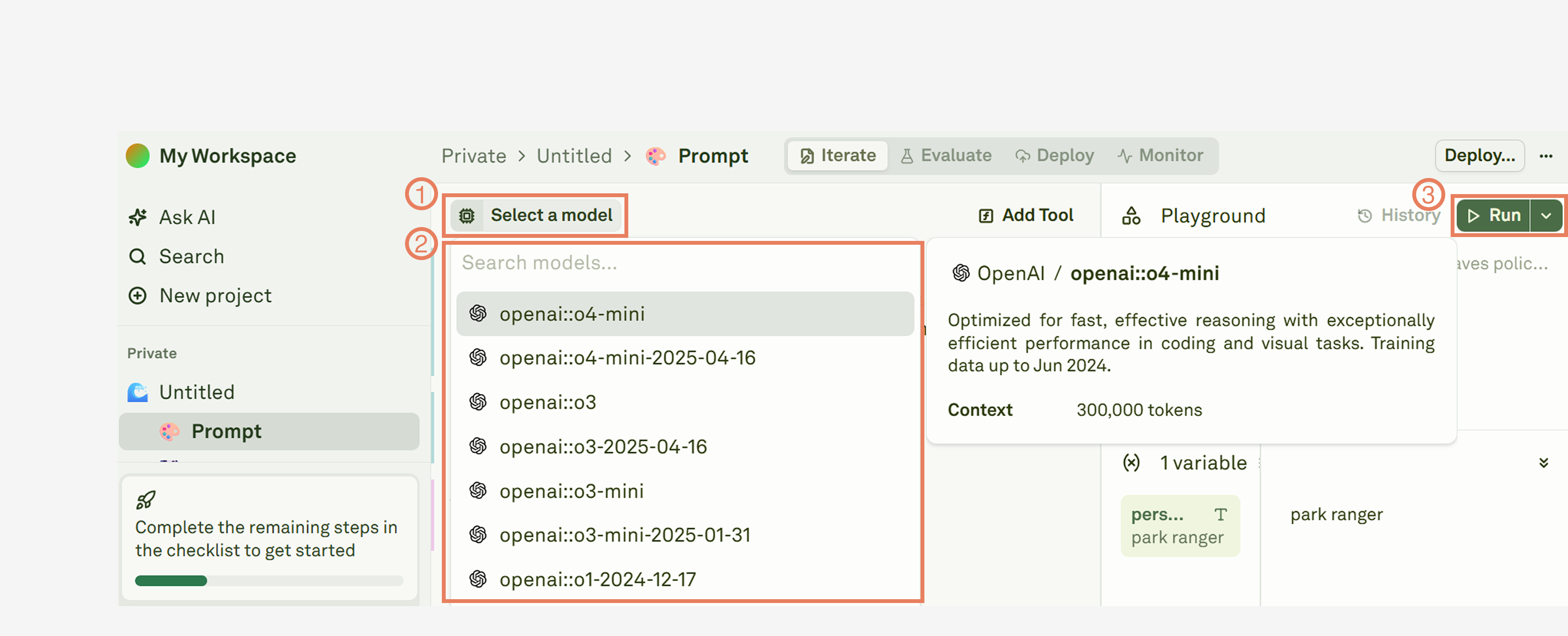 Select a model and run a prompt in Adaline Select a model and run a prompt in Adaline