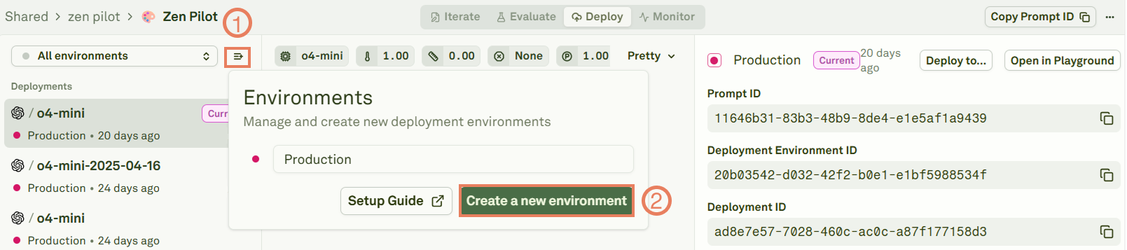 Create a new deployment environment Create a new deployment environment
