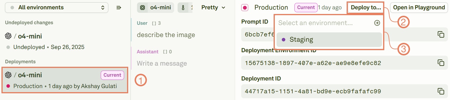 Change deployment environment in Adaline Change deployment environment in Adaline