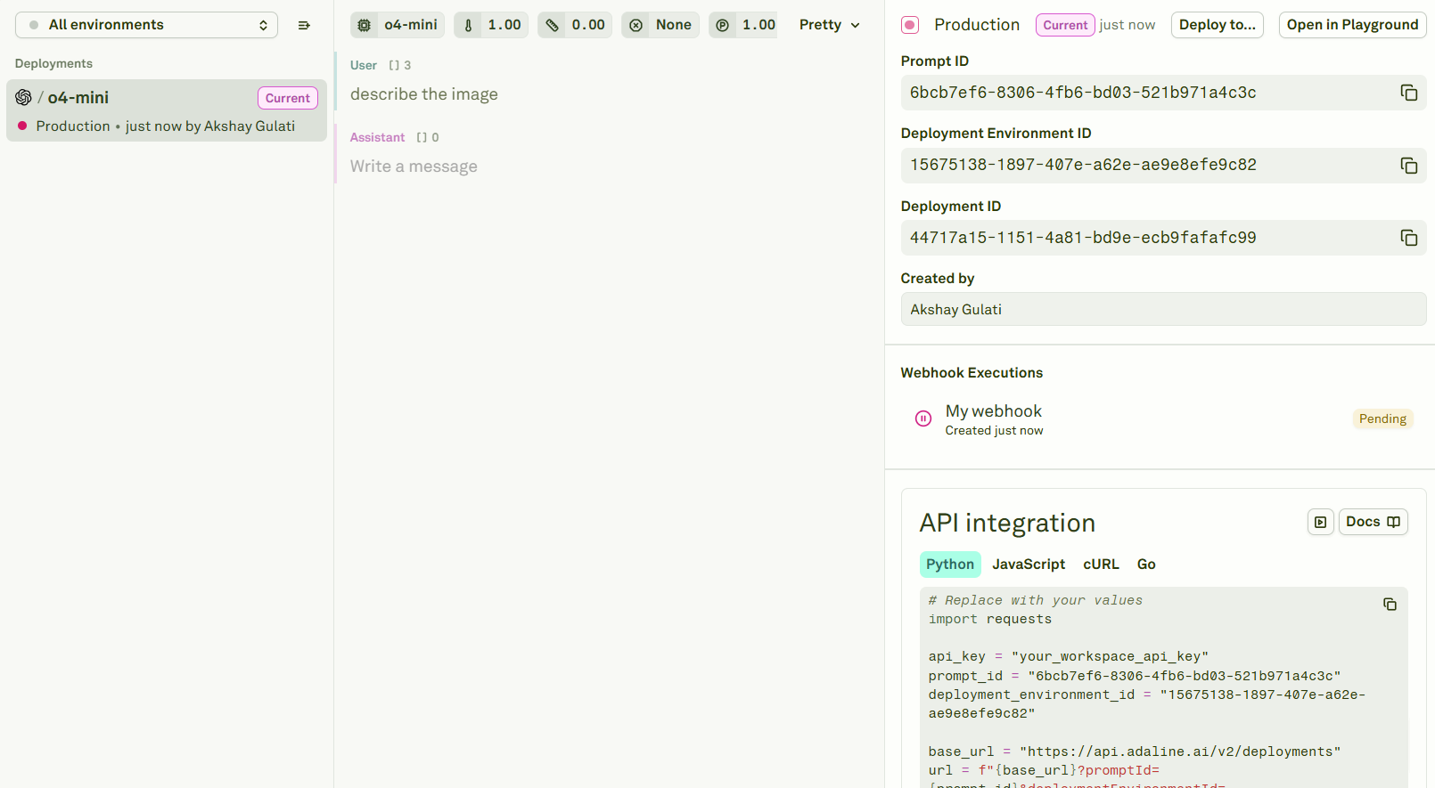 Completed deployment Completed deployment