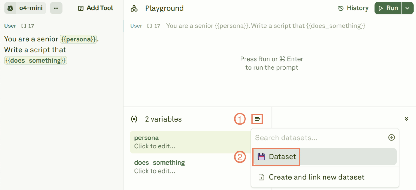 Linking a dataset in the Playground Linking a dataset in the Playground