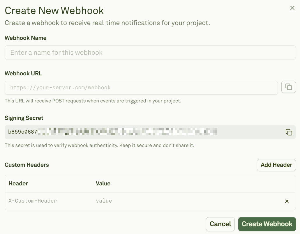 Configuring a webhook in Adaline Configuring a webhook in Adaline