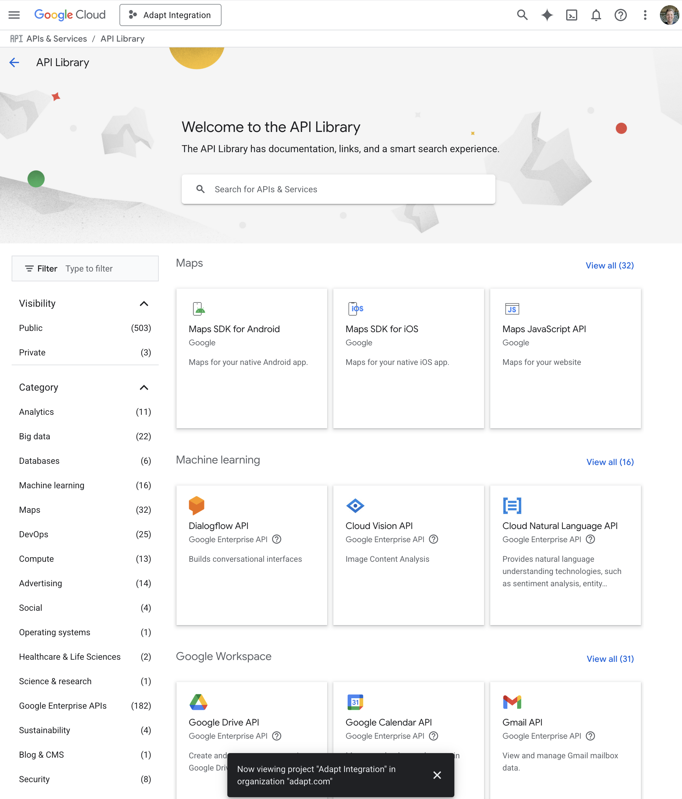 Google Cloud API Library