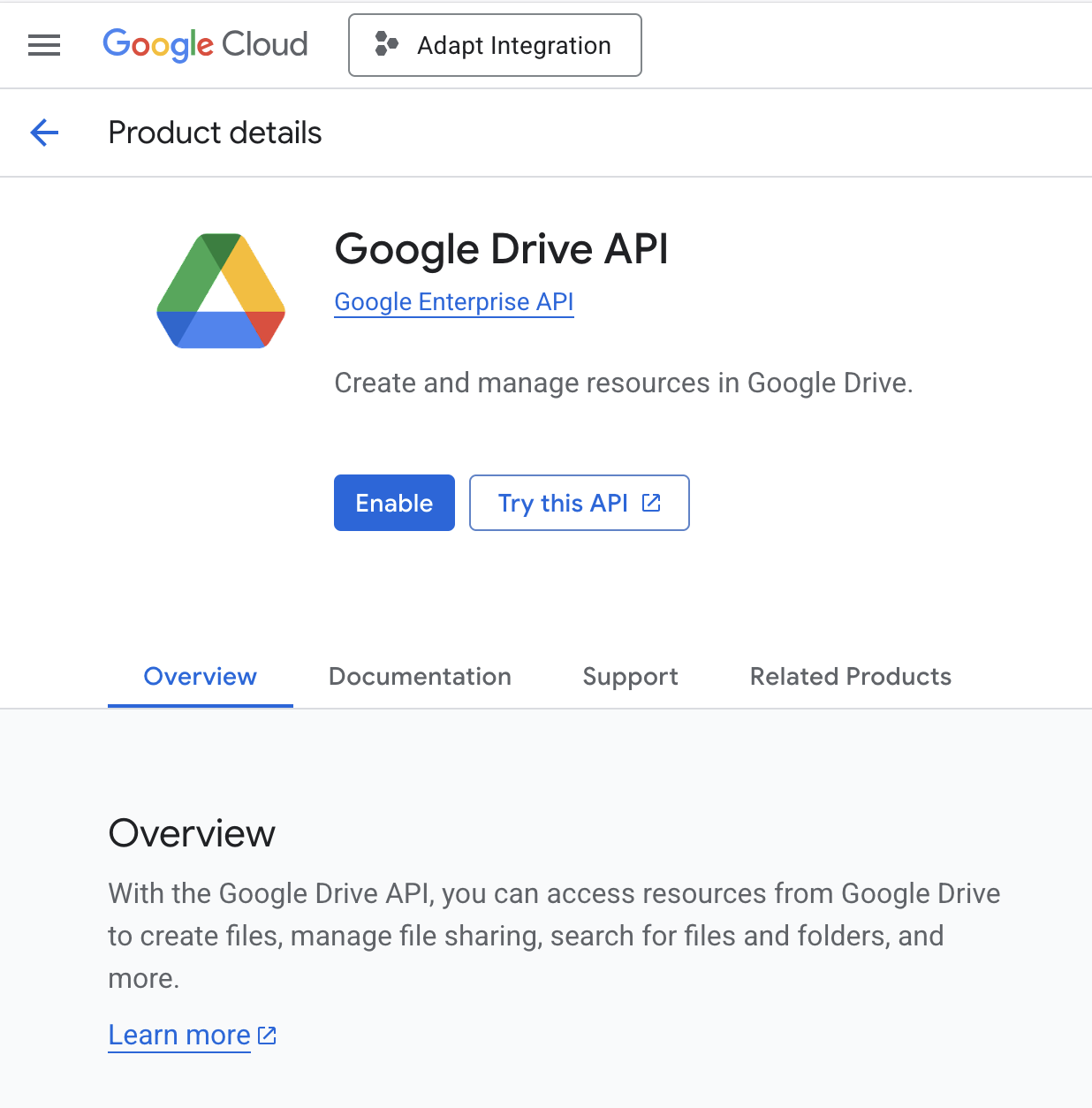 Enable an API in Google Cloud