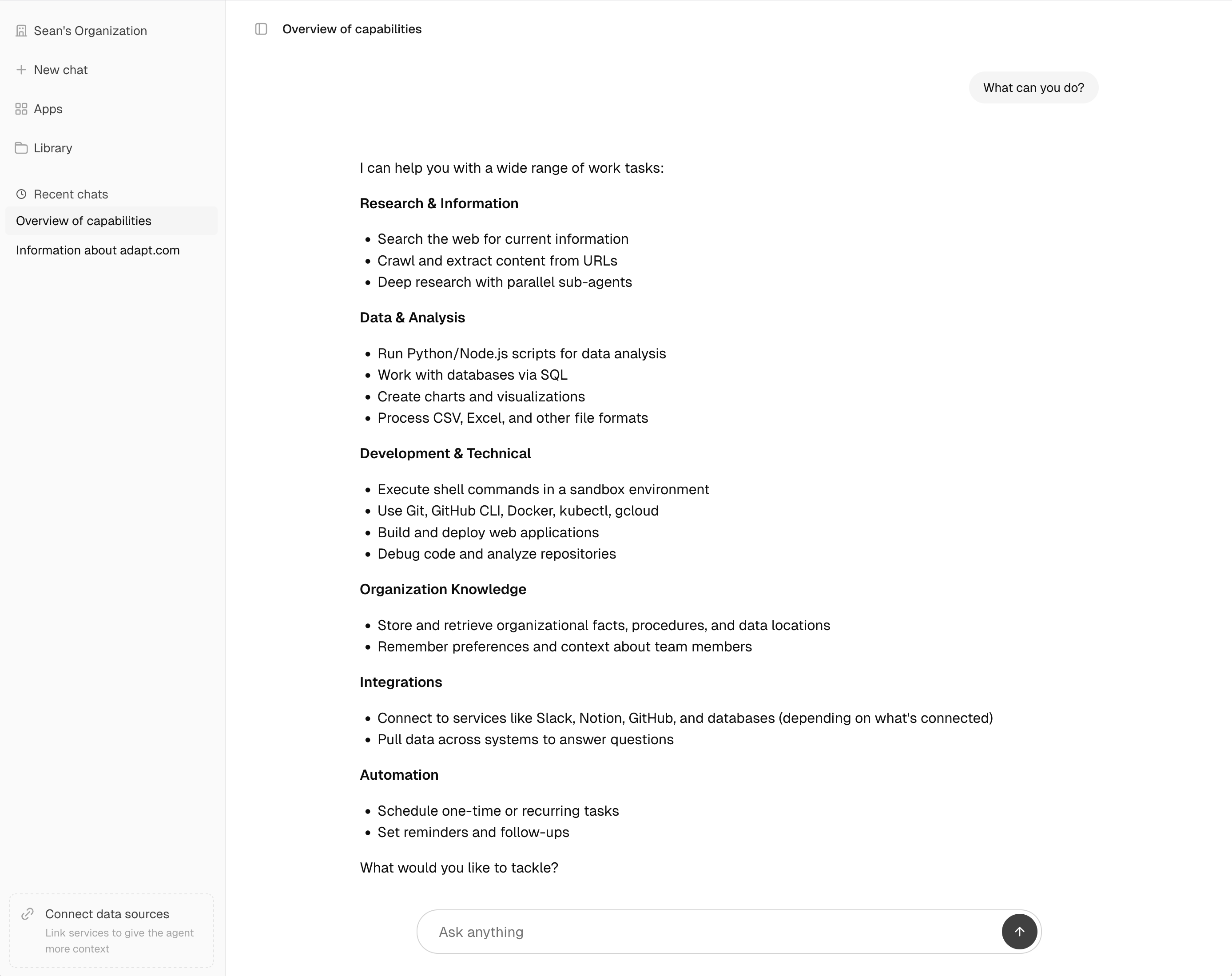 Adapt web app interface