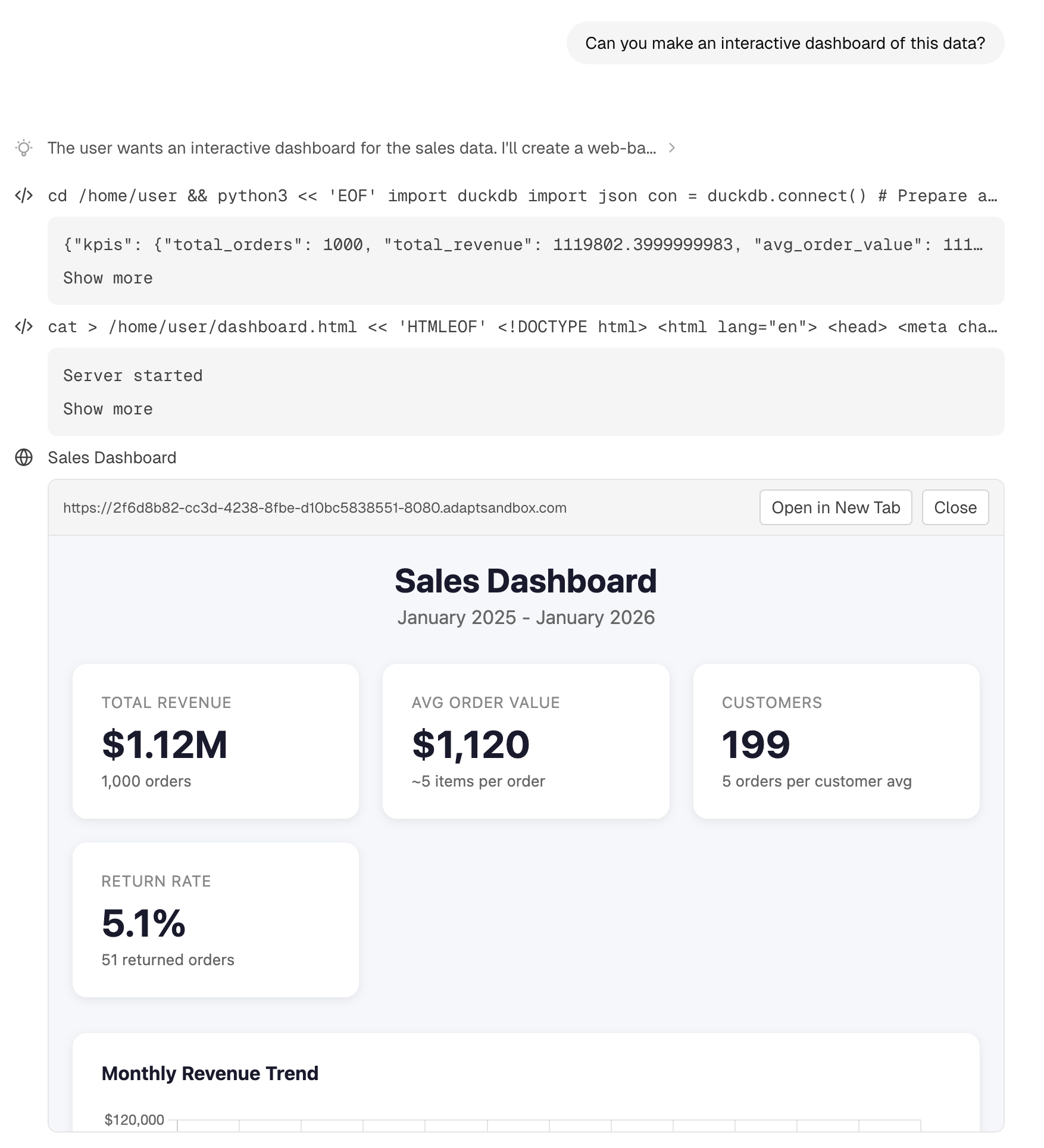 Web app generated by Adapt