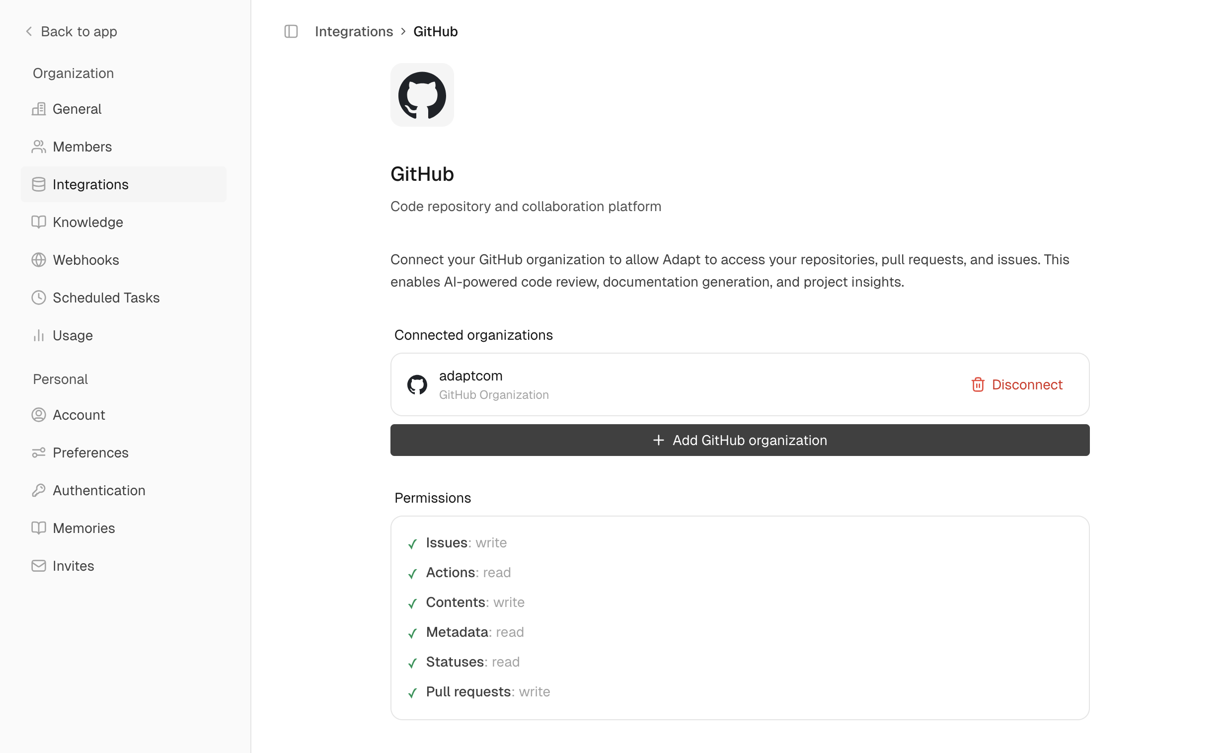 GitHub integration