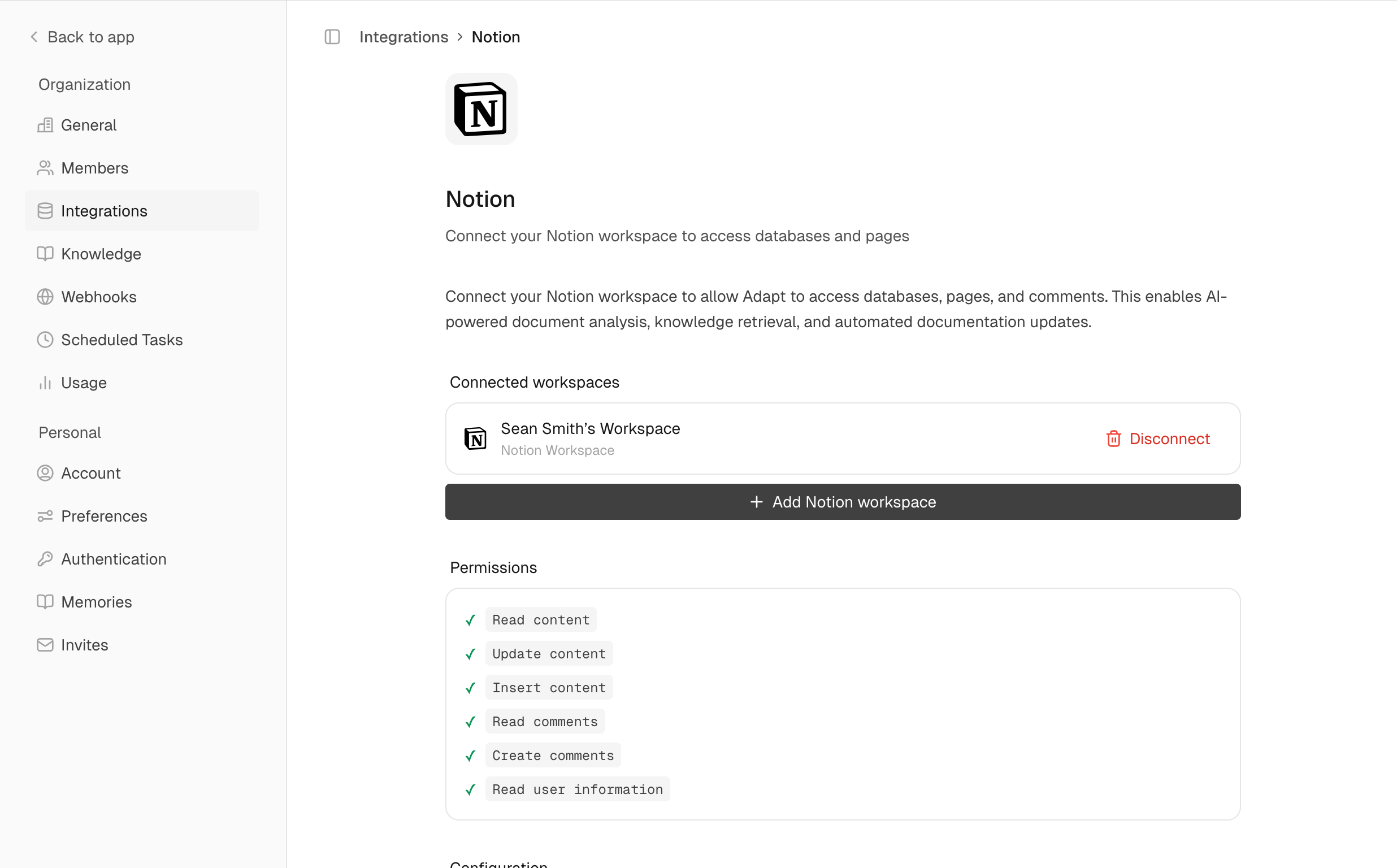 Notion integration