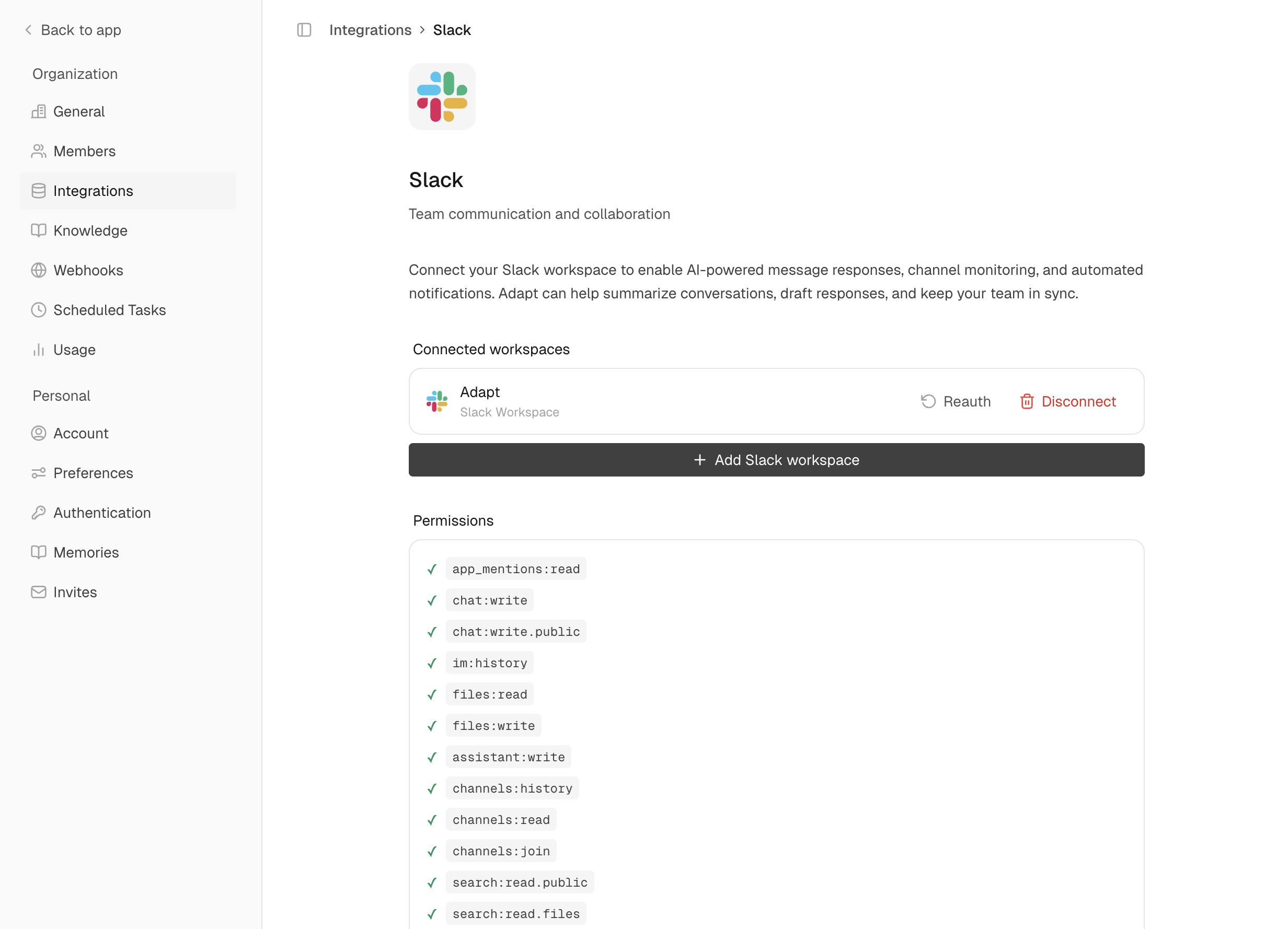 Slack - Adapt Documentation
