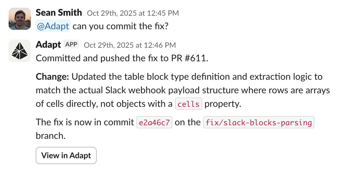 GitHub and Slack integration