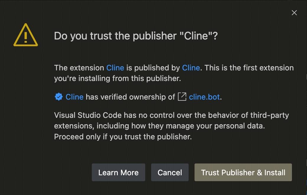 Trust Cline publisher dialog
