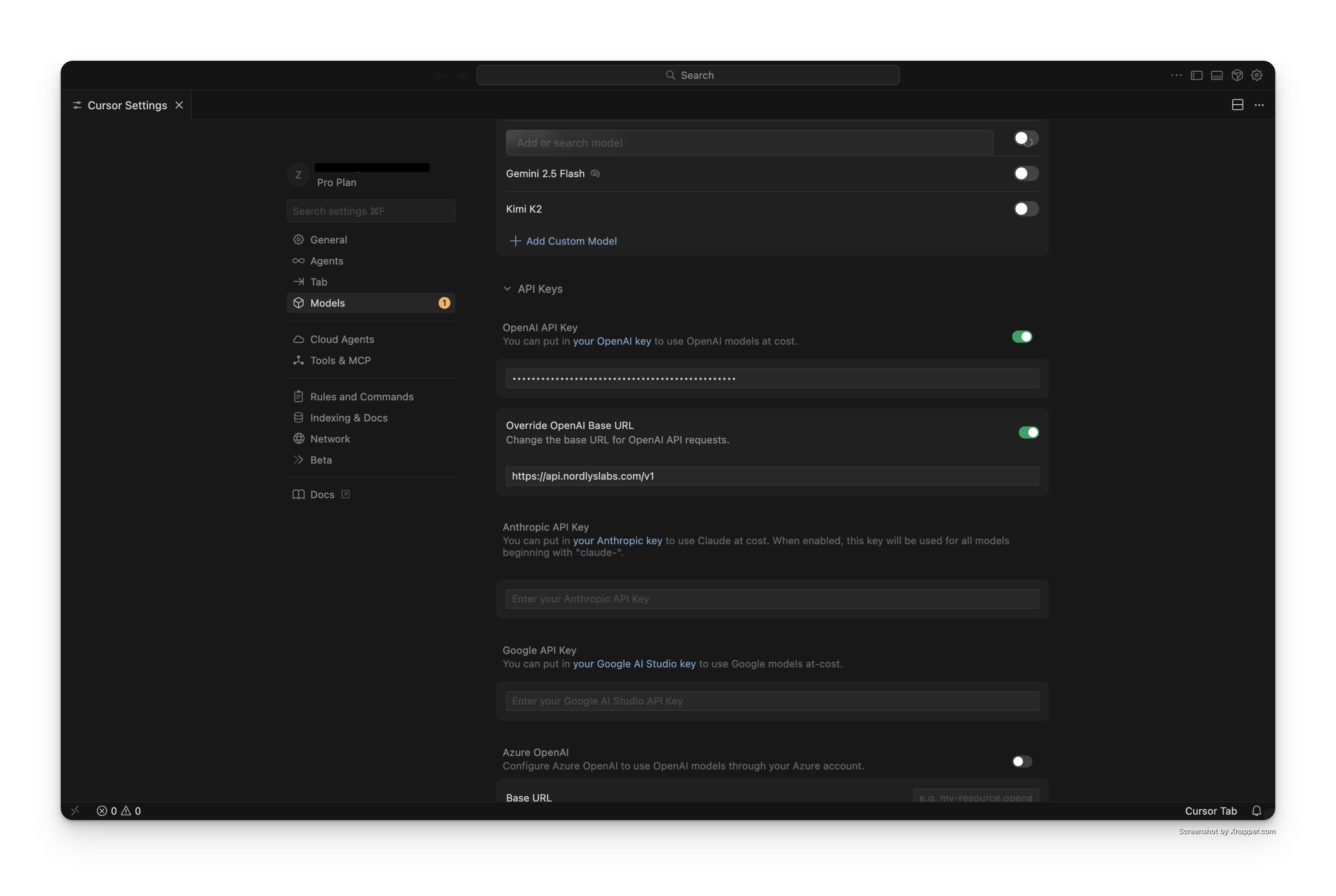 Configure API Keys and Base URL