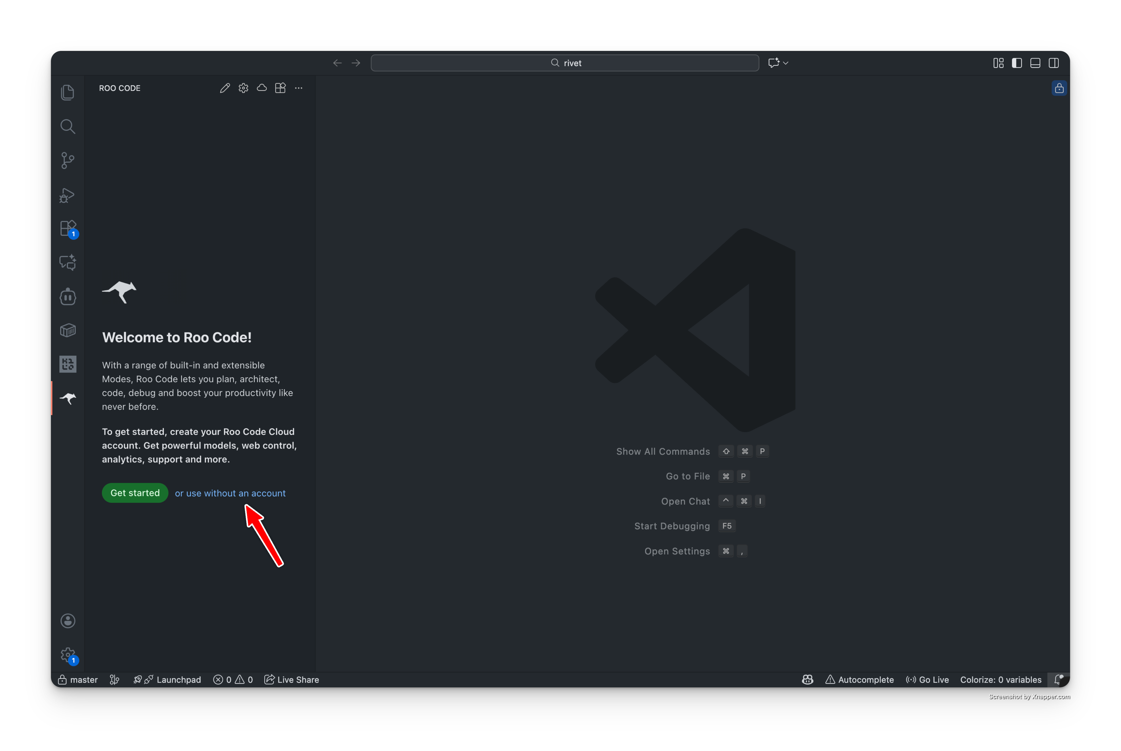 Select use without an account option