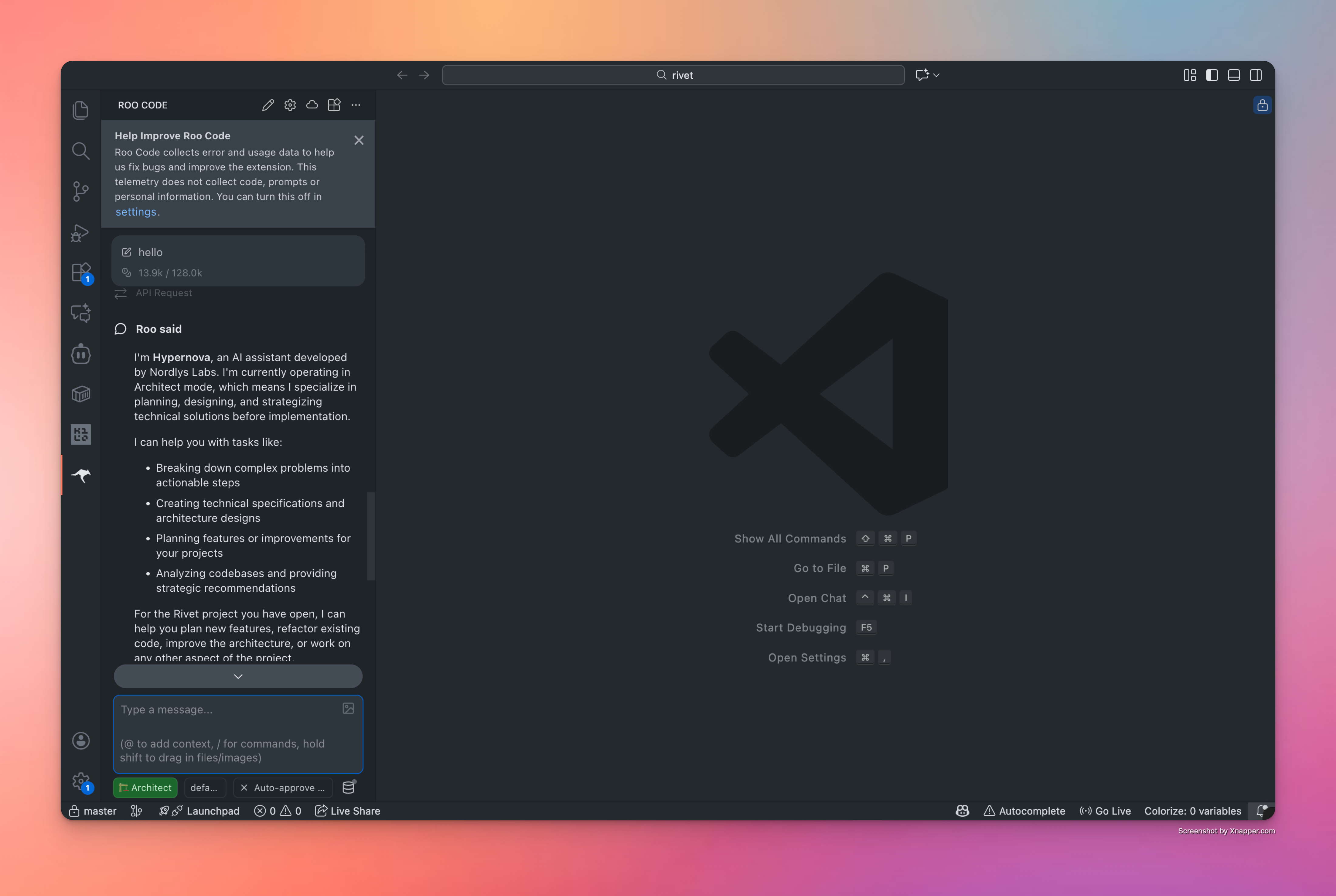 Roo Code working with Hypernova