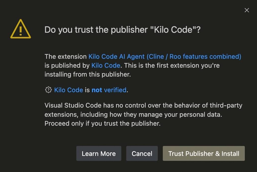 Trust the Kilo Code publisher
