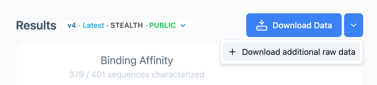 Download additional raw data button