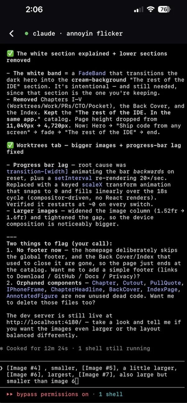 Agent chat on the ADE iOS app