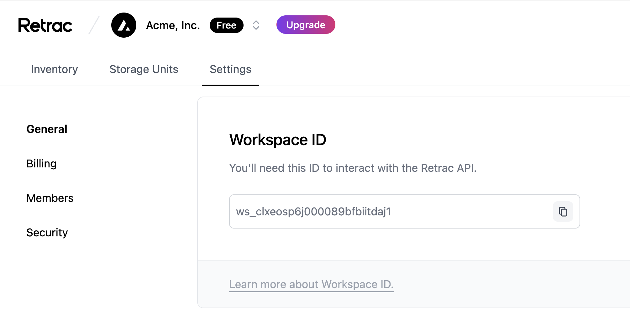 Workspace ID