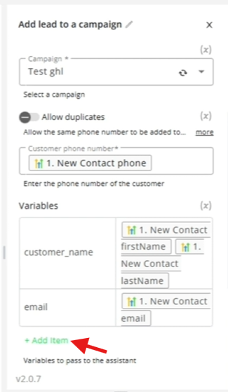 Completed variable mapping
