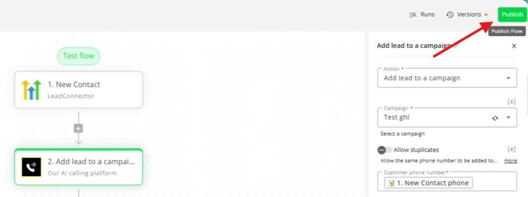 Publishing the automation