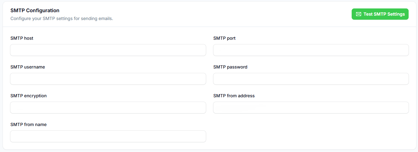 SMTP Email Settings