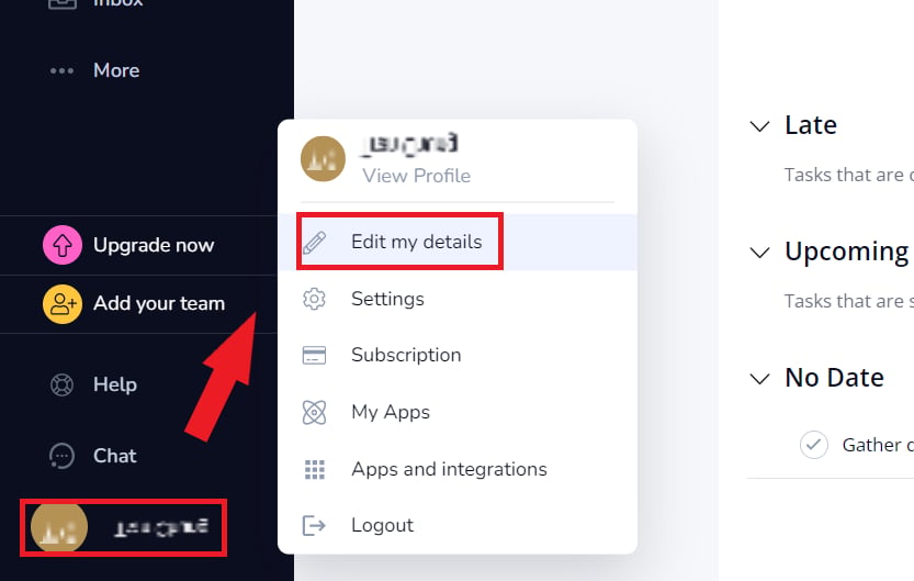 Edit my details > API & Mobile画面への遷移