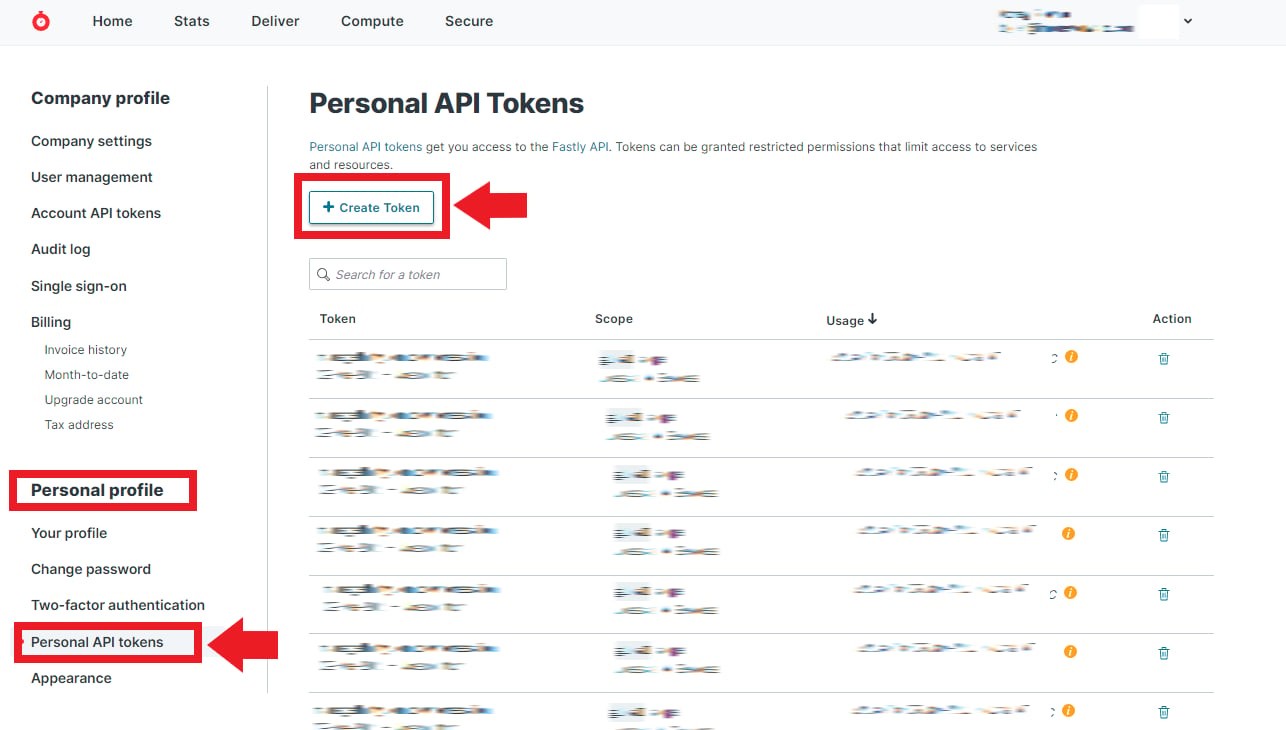 Personal API Tokens