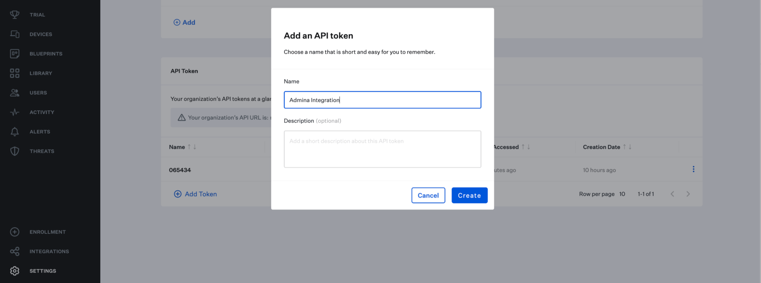 API Tokenの追加