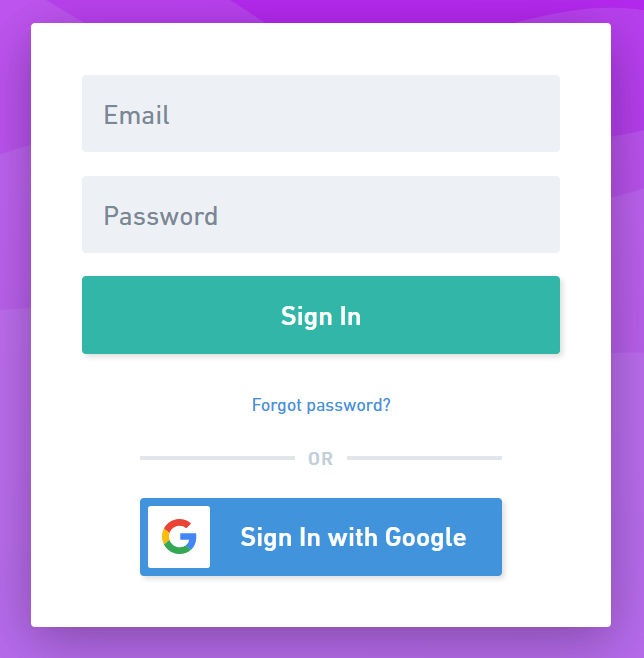 Whimsical login screen