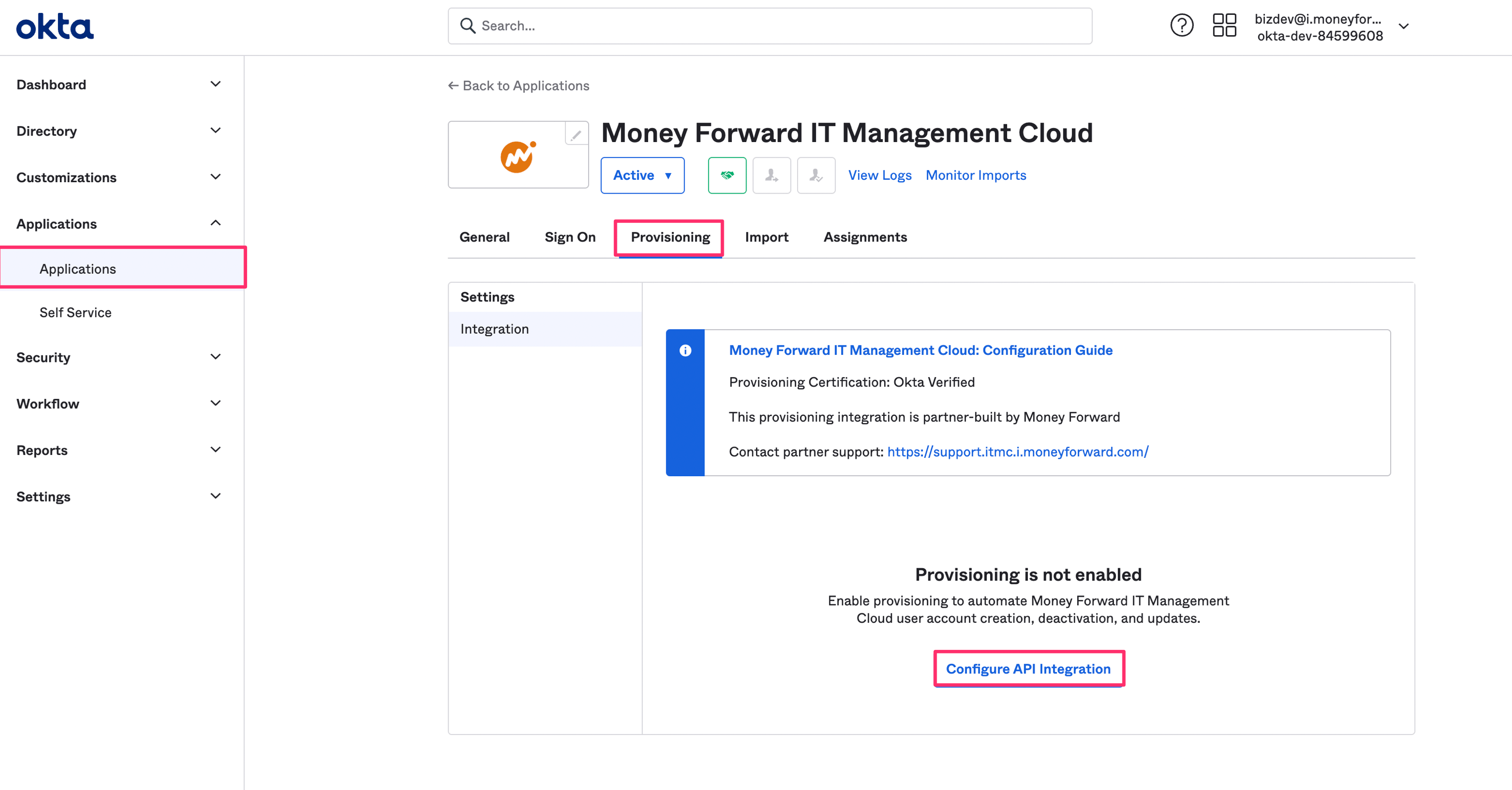 Configure API Integration