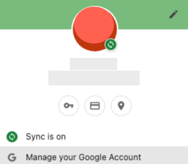 Chromeのサインインと同期設定を確認する画面のスクリーンショット