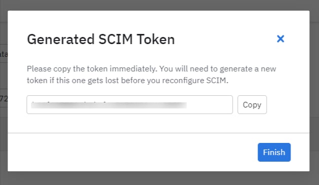 SCIM Token生成画面