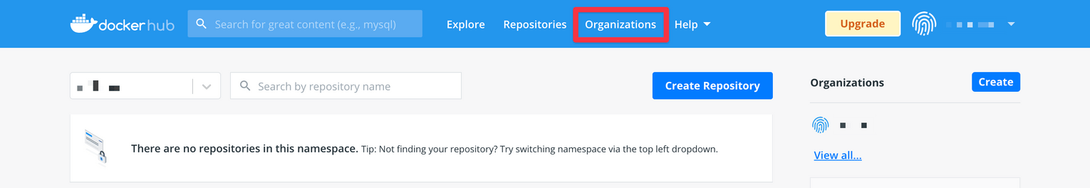 Organizationsメニュー