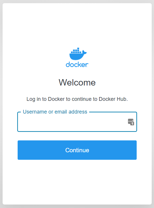 Dockerログイン画面