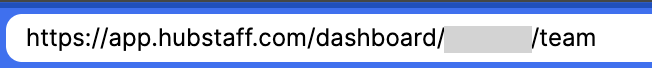 HubstaffのURLでdashboardの後ろにOrganization IDが表示されている状態