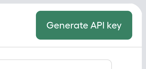 API keys画面のGenerate API keyボタン