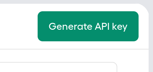 API keys画面のGenerate API keyボタン