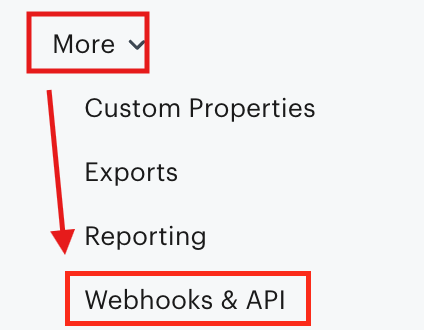 Webhooks & APIメニュー